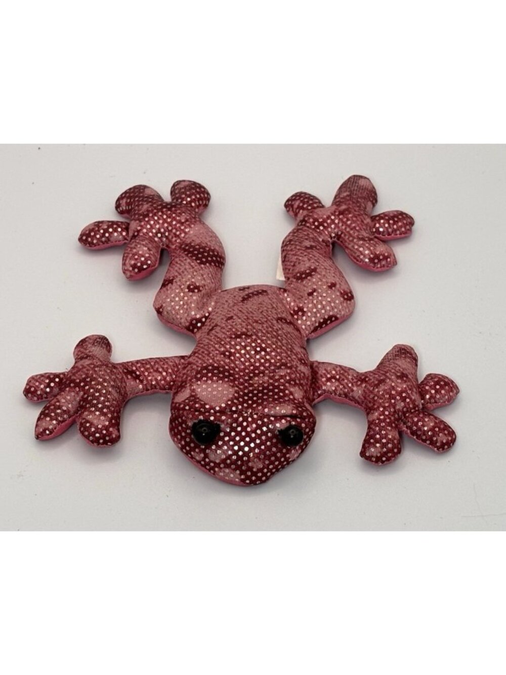 Vintage Pin Frog Sand Filled Plush Toy Metallic Small 5 Inch Animal